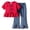 style-17 Red, variant on JUMEYU Kid Clothing Girls Clothes 2 Piece Outfit Short Sleeve Top Cargo Pants Girls Spring and Summer Outfits Size 6-7 (Red,6-7 Years)