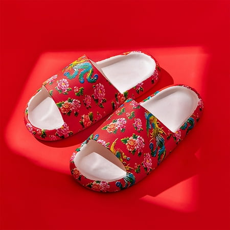 

WQJNWEQ Sandals for Women Northeast Large Flower Slippers for Indoor New Thick Soled Couples Wearing Sandals for Men S Outdoor Wear Mothers Day Gifts Travel Essentials