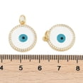 thumbnail image 3 of Brass Micro Pave Cubic Zirconia Pendants Evil Eye Charms with Enamel Long-Lasting Plated Rack Plating Lead Free & Cadmium Free with Jump Ring Real 18K golden Plated 17.5x15x2mm Hole: 3.5mm, 3 of 3