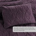 thumbnail image 4 of Quilt Set Twin Size Purple - Oversized Bedspread - Extra Soft Microfiber Coverlet for All Season - Includes 1 Quilt and 1 Sham, Ocean Star Pattern, 4 of 5