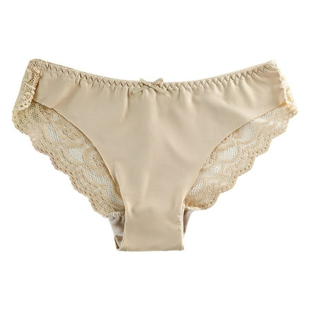 Seamless Cheeky Lace Underwear for Women Lace Ice Silk Briefs Silky French Cut Panties