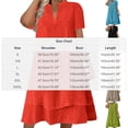 thumbnail image 3 of Plus Size Casual Dresses Ndbuld Women's Summer Solid Color Short-Sleeve V-Neck A-Line Mid-Waist Dress Black L, 3 of 7