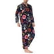 thumbnail image 2 of Fotbe Dancing Skeletons Floral Garden Pijama de Hombre con Estampado de Manga Larga, Conjunto de 2 Piezas, Ropa de Dormir Suave y Cómoda con Bolsillos-Large, 2 of 7