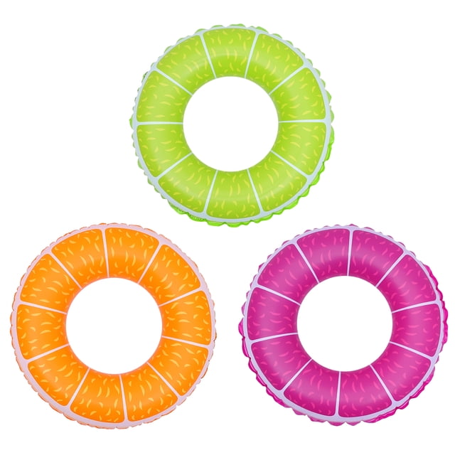 Miangastore 3pcs Fruit Design Swim Rings Inflatable Swimming Rings Children's Pool Supplies