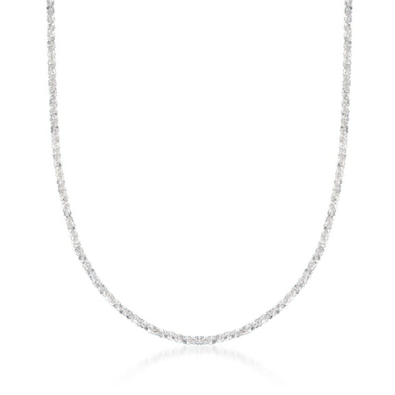 Ross-Simons Italian 2mm Sterling Silver Crisscross-Chain Necklace, Women's, Adult