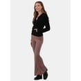thumbnail image 3 of No Boundaries Cable Zip-up Hooded Cardigan, Midweight, Women's and Women’s Plus Sizes XXS - 2XL, 3 of 4