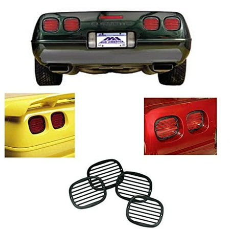 Black Stamped Louver Kit - C4 Corvette Tail Light Louver Cover Kit Fits: 91 through 96 Corvettes