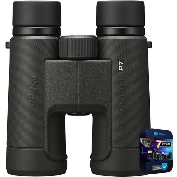 Nikon 16772 PROSTAFF P7 Waterproof Binoculars 8X42 Bundle with 7 YR CPS Enhanced Protection Pack