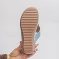 thumbnail image 4 of Boho Flip Flops for Women Wedge Heels Non-slip Summer Beach Pool Holiday Trendy Spring Thong Sandals for Everyday Comfortable Sky Blue Size 36-43, 4 of 9