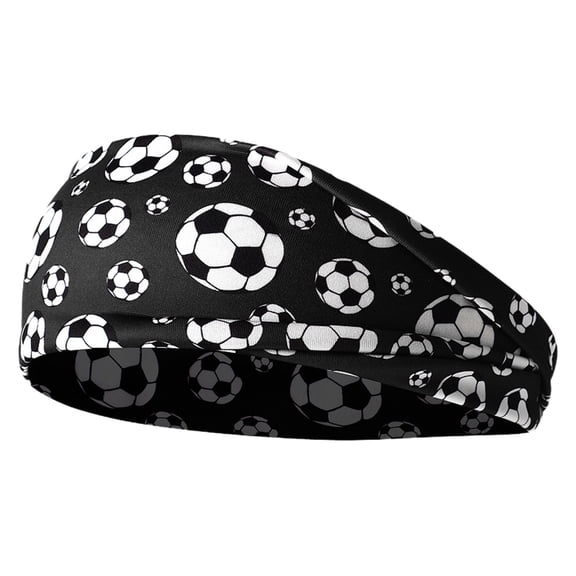 AURIGATE Soccer Theme Stretch Headband, 10-Color Adjustable Headwrap with Crown Circumference 8.8in for Game Day, Sports Practice, and Party Wear