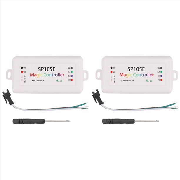 2X SP105E Controlador Inalámbrico Bluetooth APLICACIÓN WS2811 WS2812B WS2801 SK6812 APA102 Tira de LED Programable Módulo de Píxeles Panel de Luz DC5V-24V para IOS / Android
