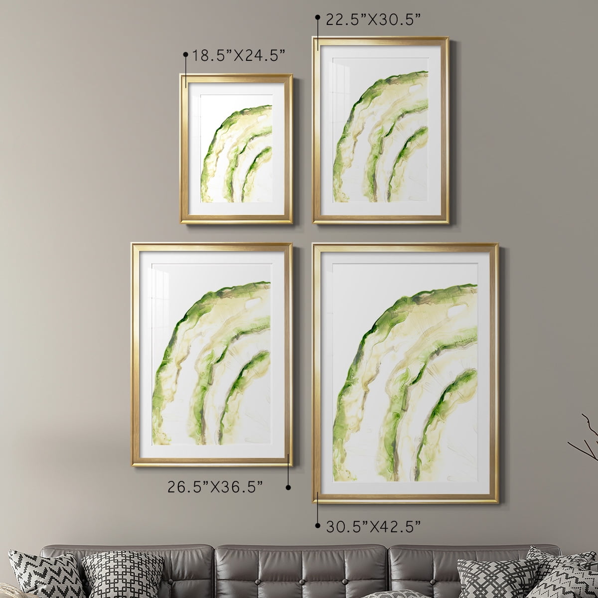 Wexford Home Lichen Halo I Premium Framed Print, 30.5" x 42.5" - Ready to Hang, Gold (Set of 2)