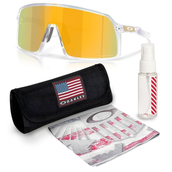 Oakley OO9406 Sutro Shield Shaped Non-Polarized Sunglasses for Men - Includes Official Eyewear Kit - Pacific Glass Frame with Prizm 24K Lens