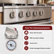 5 Pcs Gas Stove Burner Control Knob DG64-00473A Compatible with Samsung Range Oven