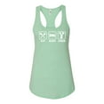 thumbnail image 2 of Cheerleading Eat Sleep Cheer Girl Sports Ladies Racerback Tank Top, Mint, Small, 2 of 3