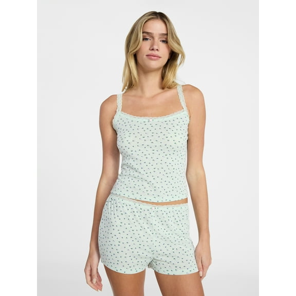 No Boundaries Sleep Pointelle Cami and Shorts Set, 2-Piece, Women’s XXS-3X