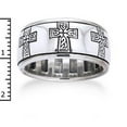 thumbnail image 2 of Sterling Silver Celtic Knot Cross Meditation Spin Band Ring, 2 of 4