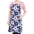 thumbnail image 5 of Pioneer Flower Floral Print Pattern Apron for Women and Men, Cotton Linen Waterproof with Pockets, Adjustable, 33x27 Inch for Kitchen, Gardening, BBQ, Salon, 5 of 6