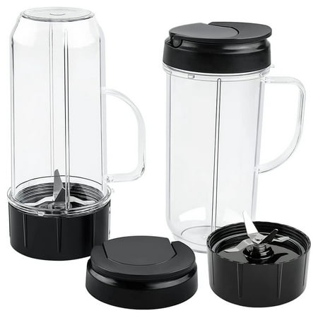 

Gneuro 22 Oz Tall Blender Cups with 2 Flip Top To-Go Lids & 2 Cross Blades Compatible for MagicBullet Blenders 250W MB1001