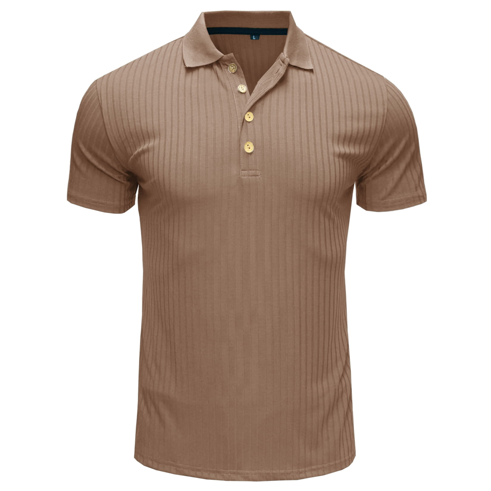 Lu's Chic Men's Polo Shirts Short Sleeve Golf Regular Fit Casual