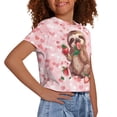 thumbnail image 2 of DISNIMO Sloth Tee Shirts for Girls Strawberry Shirt Kids Heart Tee for Children Crop Top Short Sleeve Girls Shirts Clothing Crew Neck Tshirt Girls Casual Tops Short Sleeve Girls T-Shirt 6-8, 2 of 7