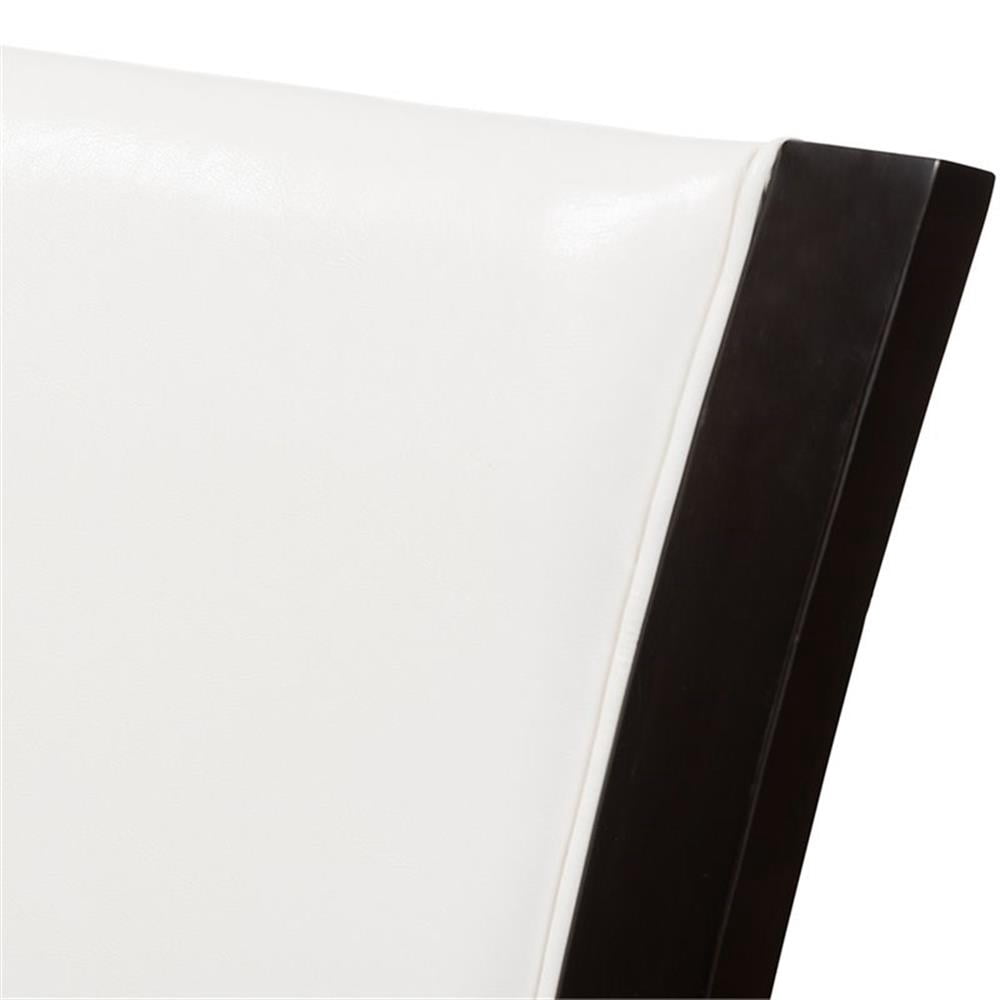 Baxton Studio Adley Faux Leather Dining Side Chair in White (Set of 2)