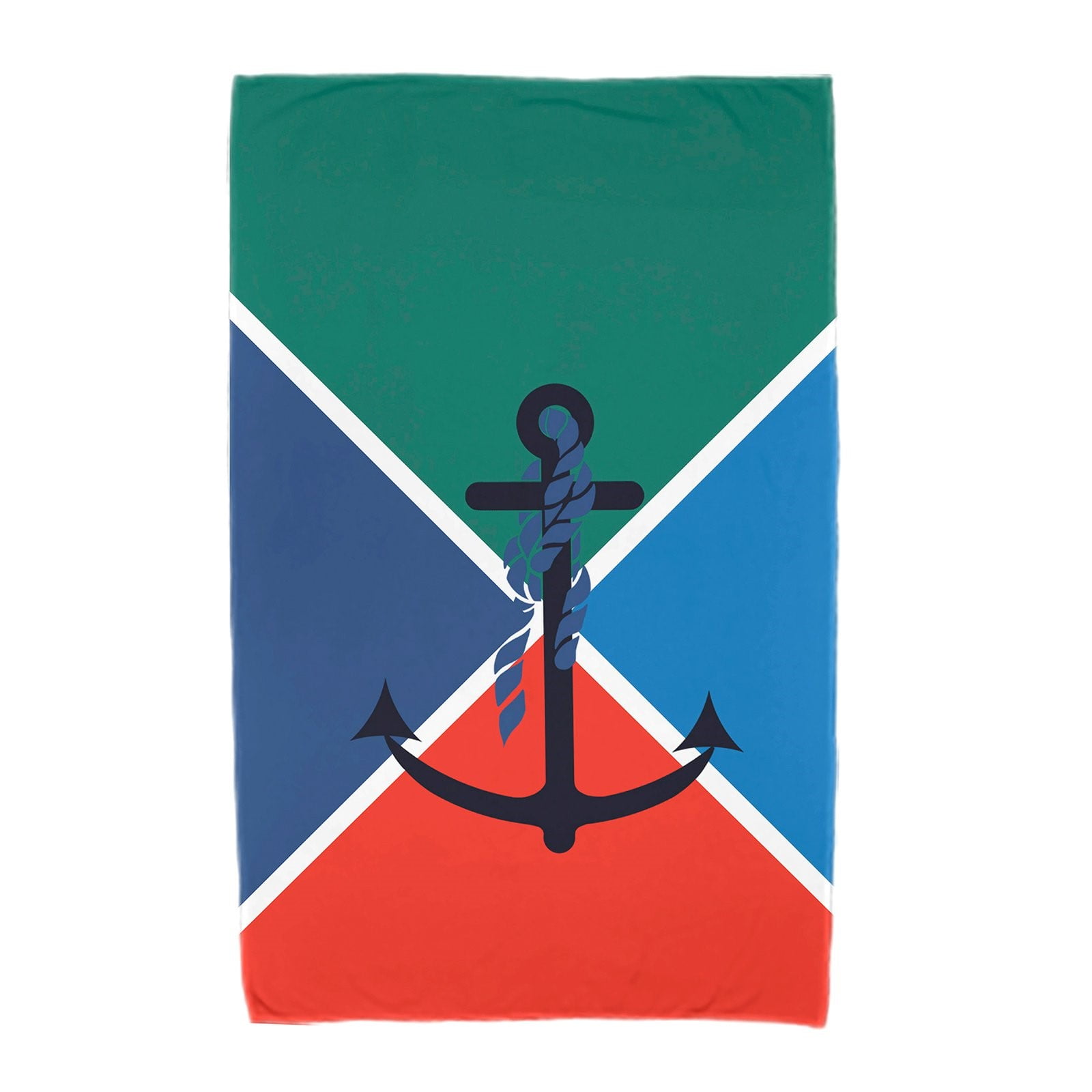 Simply Daisy 30" x 60" Anchor Flag Geometric Print Beach Towel
