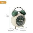 thumbnail image 3 of 1 Pcs 5.9inch Green Twin Bell Vintage Metal Alarm Clock with Night Light, Backlight Design, Non-Ticking,for Dormitory Home Office, 3 of 10
