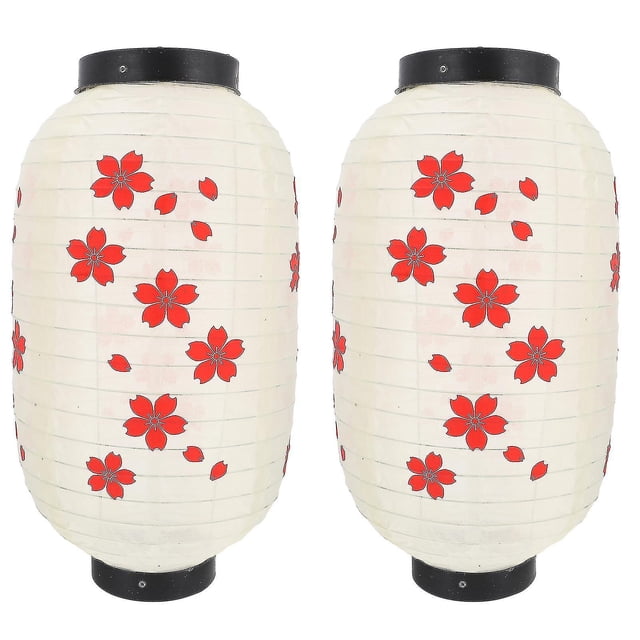 Linterna JanHm diseño de flor de cerezo farolillos estilo japonés seda 2 uds