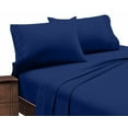 thumbnail image 4 of Hotel Luxurious, 1800 Series Super Soft Embroidery 3 PC Sheet Set (Twin Navy Blue), 4 of 4
