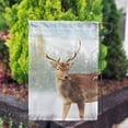 thumbnail image 3 of America Forever Winter Animals Garden Flag Double Sided Vertical Decorative 12.5 x 18 inches for Outdoor, Yard, Porch Happy Holiday Snowfall Winter Forest Buck and Doe Snowflake Garden Flag, 3 of 3