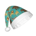 thumbnail image 2 of Haiem Cute Animals Pattern Santa Hat Confortable Velvet Christmas Hat for Christmas Party Favors Fit for Adults Men Women, 2 of 6