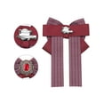 thumbnail image 3 of INSPIRE CHIC Bow Ties Striped Pre-Tied Ribbon Brooch Pin for Women Fashion Red, 3 of 4