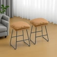 thumbnail image 3 of LEDREM Set of 2 Counter Height Bar Stools, 25.6-Inch Kitchen Island Stools with Soft Cushion & Sled Base, Synthetic Leather, 3 of 6
