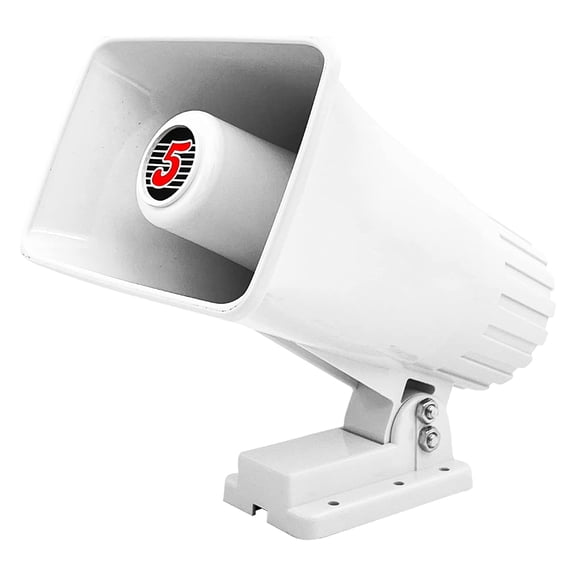 5 Core Indoor/Outdoor PA Horn Speaker 6" White/ 50W Max Power Portable PA Speaker with 8 Ohms Impedance/ Loud and Far-Reaching Sound Projection/ Mounting Bracket & Hardware Included- HW 405 WH