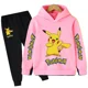 thumbnail image 3 of Conjunto de sudadera y pantalón con estampado de Pikachu para niños y niñas, conjunto informal con capucha y estampado de Pokémon, camisetas Kawaii para niños, jersey deportivo para niños, 3 of 5