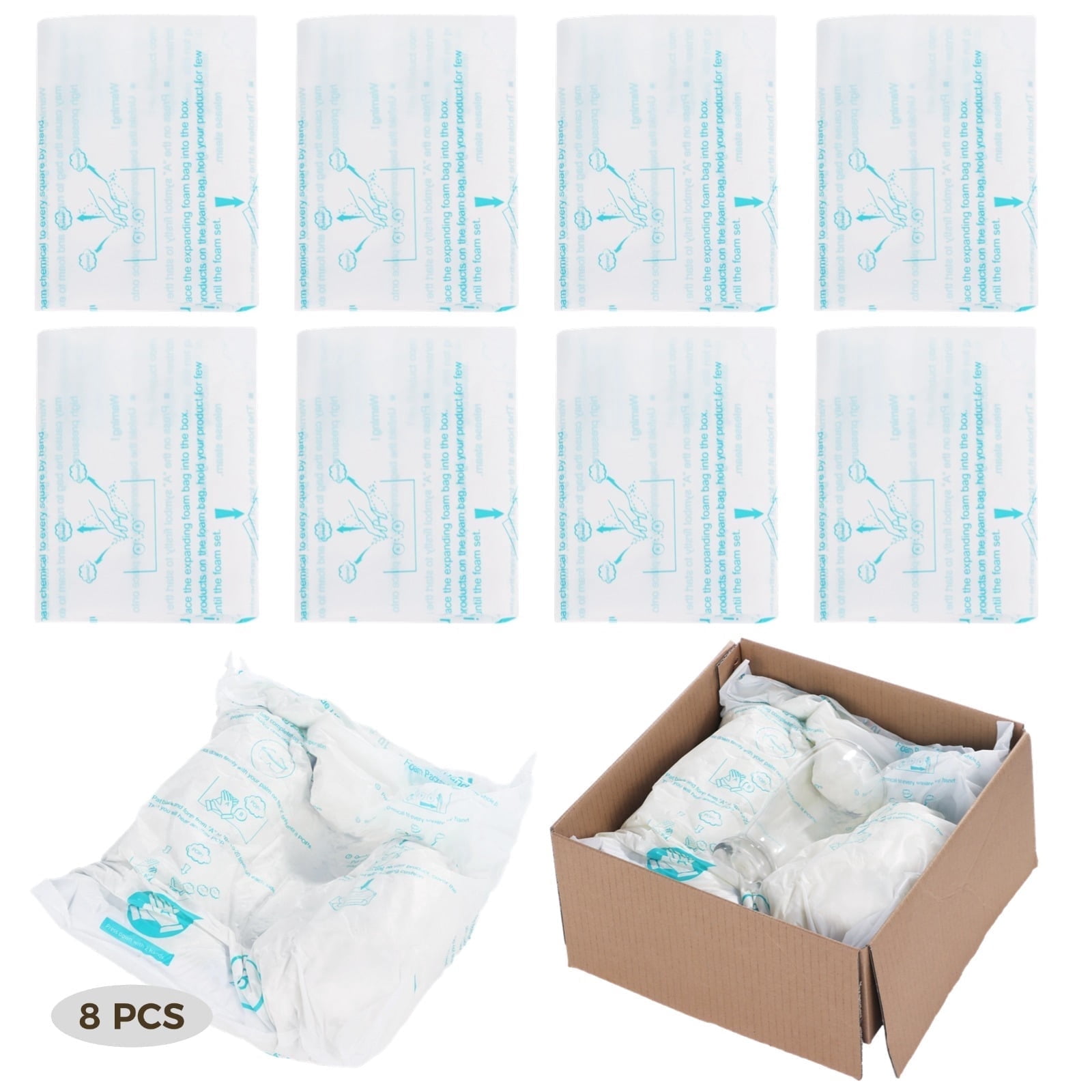 8 PCS Expanding Foam Shipping Bags, Instant Quick Expansion Protective Cushioning Bags 14x16", Easy to Use Packaging Solution for Mailing, Transport, and Secure Shipping