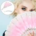 thumbnail image 3 of Embroidered Plume Fan Vintage Style Hand Fan Costume Party Dancing Hand Fan, 3 of 8