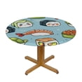 thumbnail image 3 of Orinice Sushi Turtle Kawaii Round Table Cover Stain Resistant Washable Indoor Outdoor Tablecloth Kitchen Dining Wedding Parties Picnic Camping 100% Polyester Fiber 38-42, 3 of 8