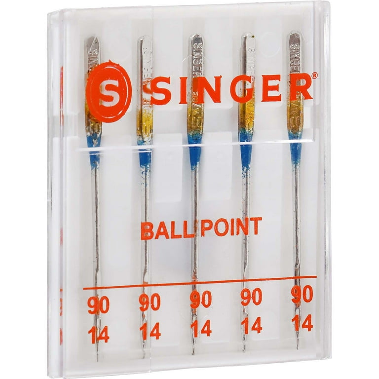 SINGER Ball Point Sewing Machine Needles, Size 90/14 - 5 SINGER Ball Point Sewing Machine Needles, Size 90/14 - 5