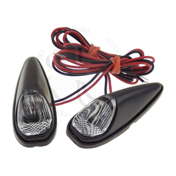 Mini Bullet LED Turn Signal Clear Black Motorcycle Blinker Surface Mount Light