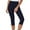 Navy, variant on Capri Yoga Pants Women Solid Elastic High Waisted Yoga Trousers Cozy Soft Casual Tights Tummy Control Hiking Trousers Black S