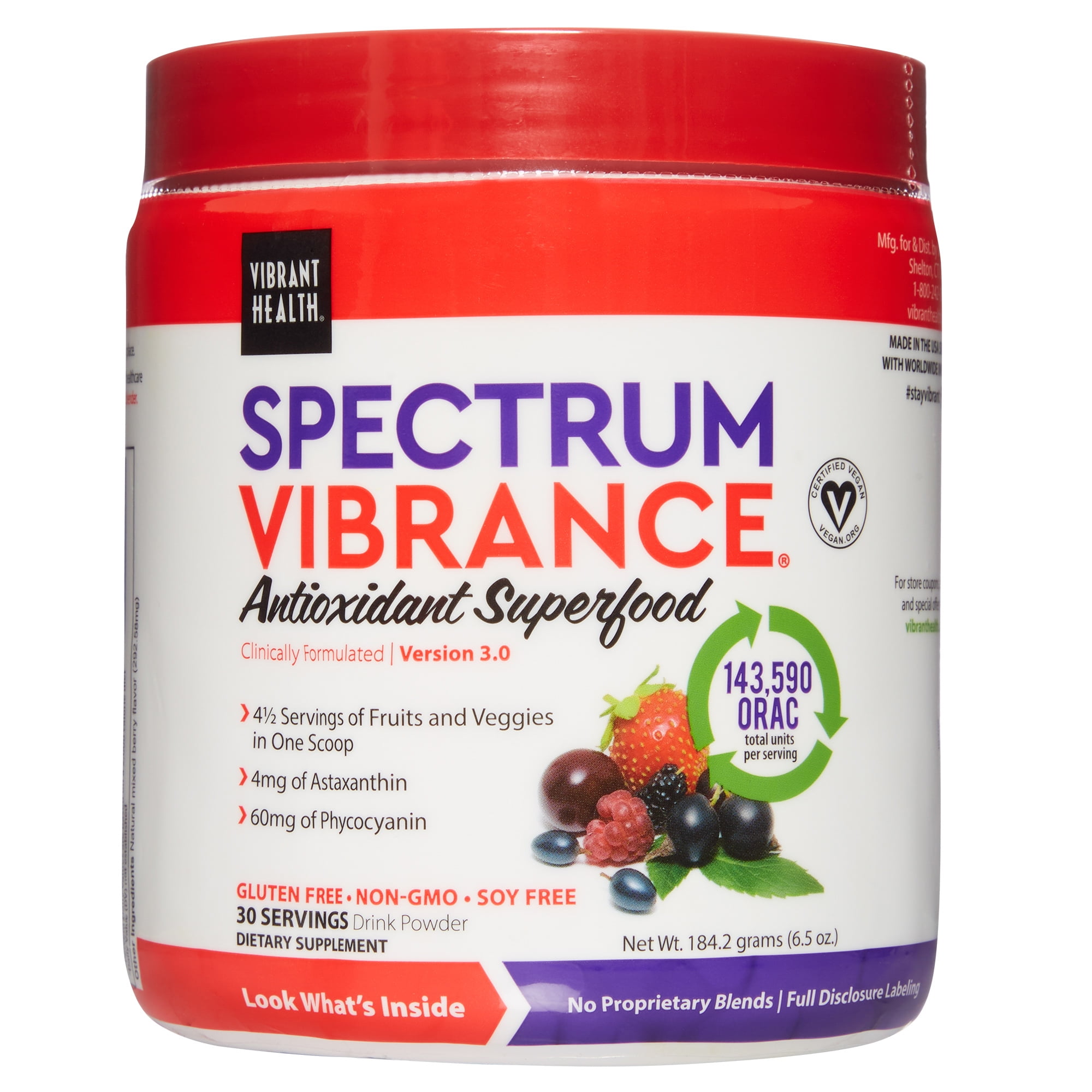 Vibrant Health, Spectrum Vibrance, PlantBased Antioxidant Superfood Powder, Vegan and Gluten