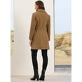 thumbnail image 3 of DARING DIVA Women's Lapel Collared Belted Trench Outerwear Coat S Khaki, 3 of 6