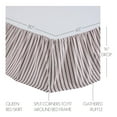 thumbnail image 5 of VHC Brands Celebration Farmhouse Bed Skirt Dust Ruffle, Striped, King, Red Creme, 78x80x16, 5 of 6