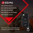 thumbnail image 4 of CCIYU X 1 Flip Key Fob with Key Blade (SHELL CASE) 4 buttons Replacement for 97 98 99 00 01 02 03 04 05 for Audi A4 A6 A8 S4 S8 TT Series with FCC 4D0837231E Fits select: 2005 AUDI A4 3.2 QUATTRO, 4 of 7