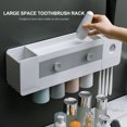thumbnail image 2 of Toothbrush Rack with Automatic Toothpaste Dispenser Squeezer Wall Mounted Toothbrush Holder Magnetic Cups Organizer Toothbrush Slots Cosmetic Organizer Drawer for Washroom Bathroom, 2 of 8