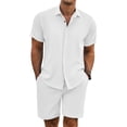 thumbnail image 1 of Conjunto corto de verano para hombre COOFANDY, blanco, talla mediana, 1 of 5
