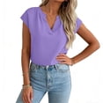 thumbnail image 4 of hlysgo Women's Cap Sleeve Tops V Neck Dressy Casual Blouses Summer Work Business Shirts Purple,XL, 4 of 6