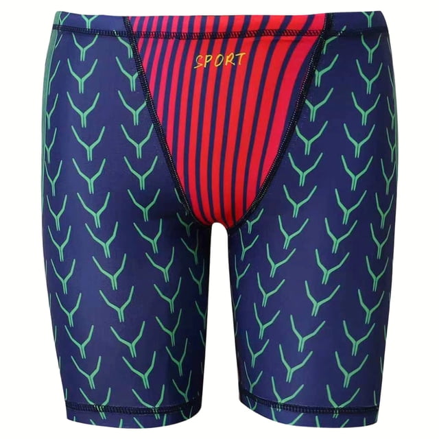 COMVALUE Boys Sports Square Leg Swim Trunks, Durable Compression Swim Trunks, Training Swimsuits, Shorts (Red, 15-16 Years)